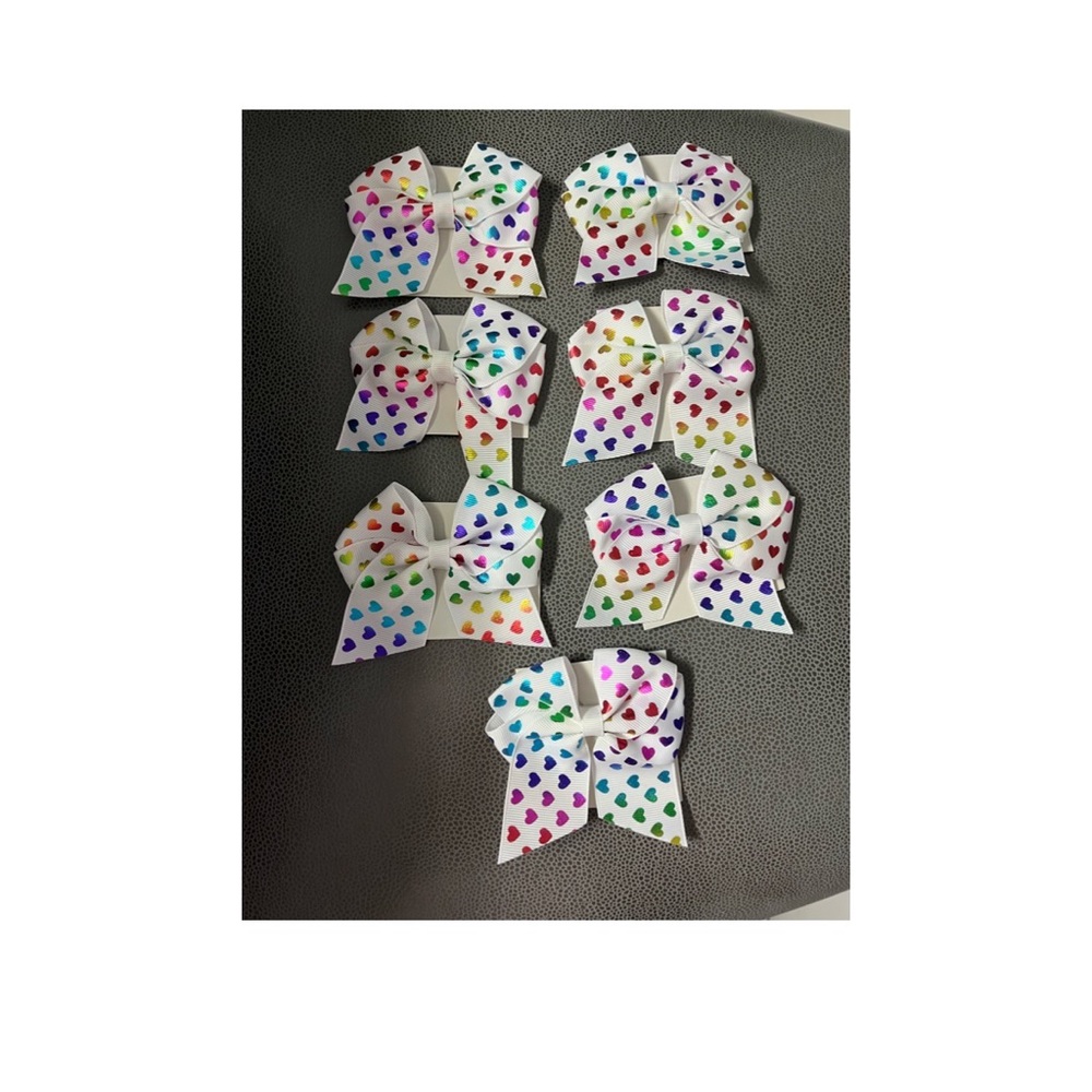 Heart themed hand made girls hair clips